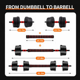 Adjustable Dumbbell Barbell Set Anti-Slip Weight Training