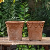 Retro Red Clay Terracotta Flower Pot Garden Planter