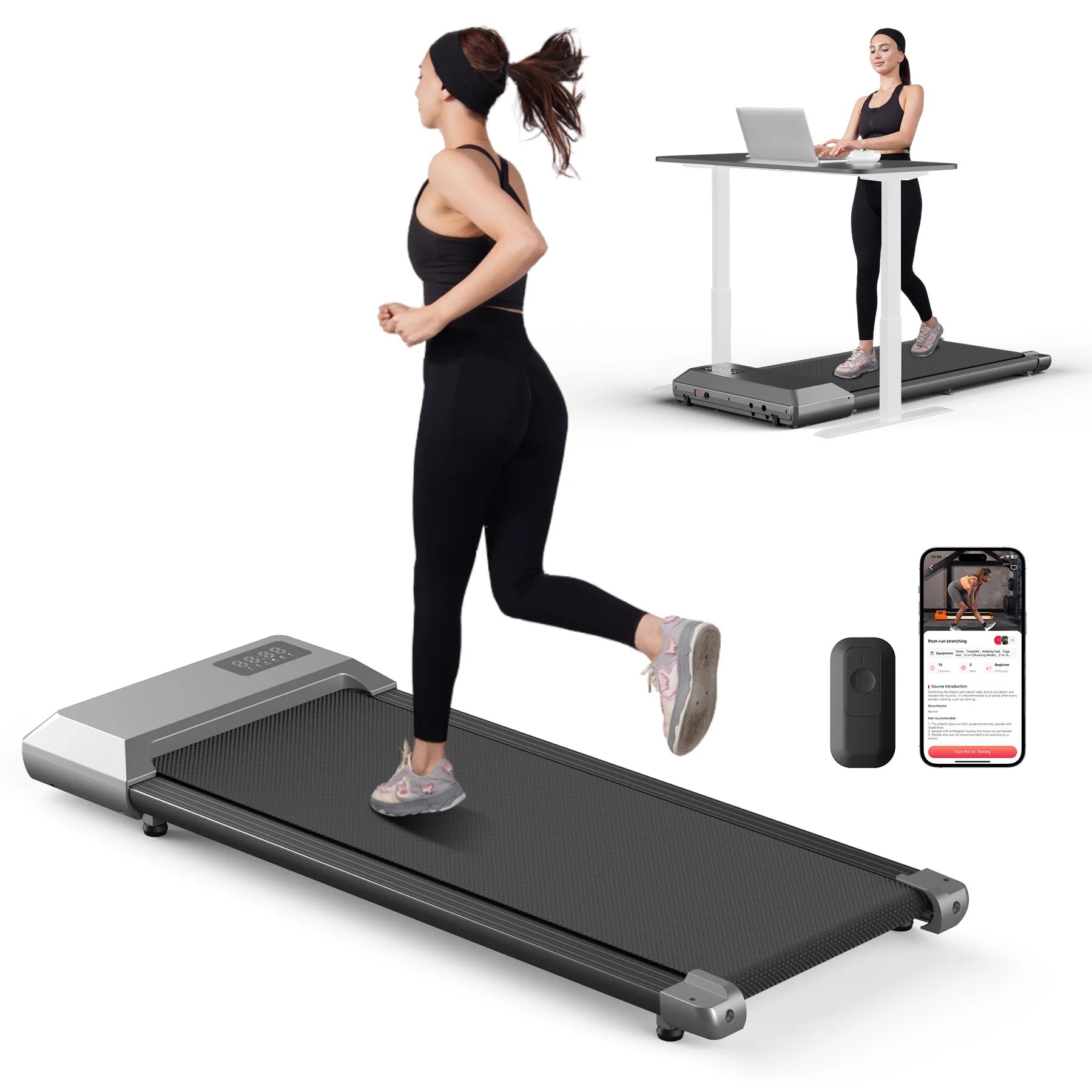 2.5HP 2-In-1 Folding Treadmill Walking Running Machine