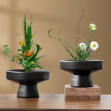 Retro Black Ceramic Vase Tabletop Plant Home Decor