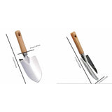 Stainless Steel Garden Tool Set Wooden Handle Trowel