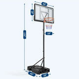 44-Inch Portable Adjustable Basketball Hoop Outdoor System