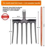 Four Tooth Soil Tilling Fork Heavy Duty Garden Tool