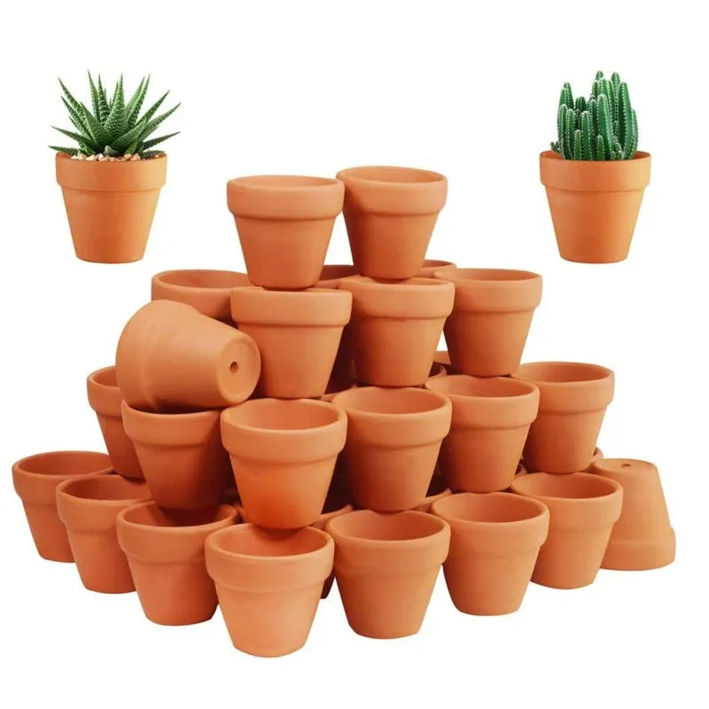 50pcs Mini Terracotta Pots With Drainage Holes Planters