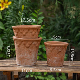 Retro Red Clay Terracotta Flower Pot Garden Planter