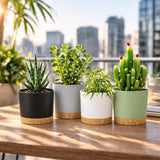 4PCS Removable Bottom Round Breathable Flower Pots Set