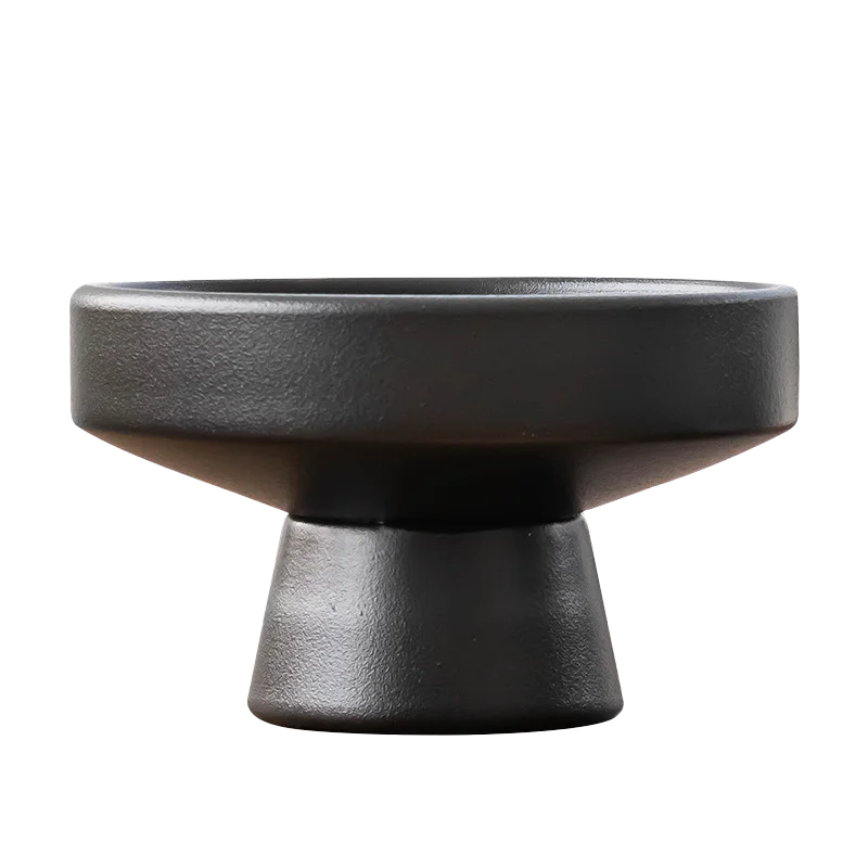 Retro Black Ceramic Vase Tabletop Plant Home Decor