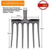 Four Tooth Soil Tilling Fork Heavy Duty Garden Tool
