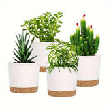 4PCS Removable Bottom Round Breathable Flower Pots Set