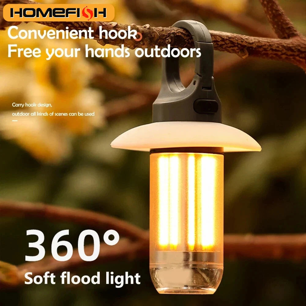 Rechargeable LED Camping Lantern Super Bright Outdoor Flashlight