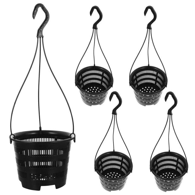 6Set Orchid Hanging Pots Outdoor Balcony Planter Baskets
