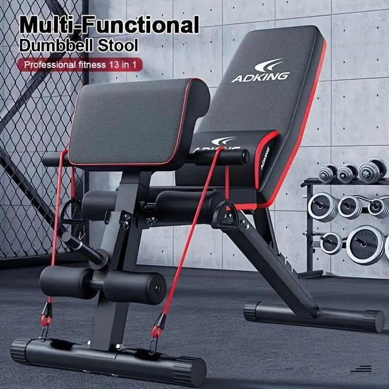 Foldable Adjustable Fitness Dumbbell Roman Chair Bench