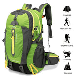 40L Water Resistant Hiking Travel Laptop Backpack
