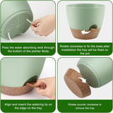 Set Of 5 Self Watering Plastic Plant Pots