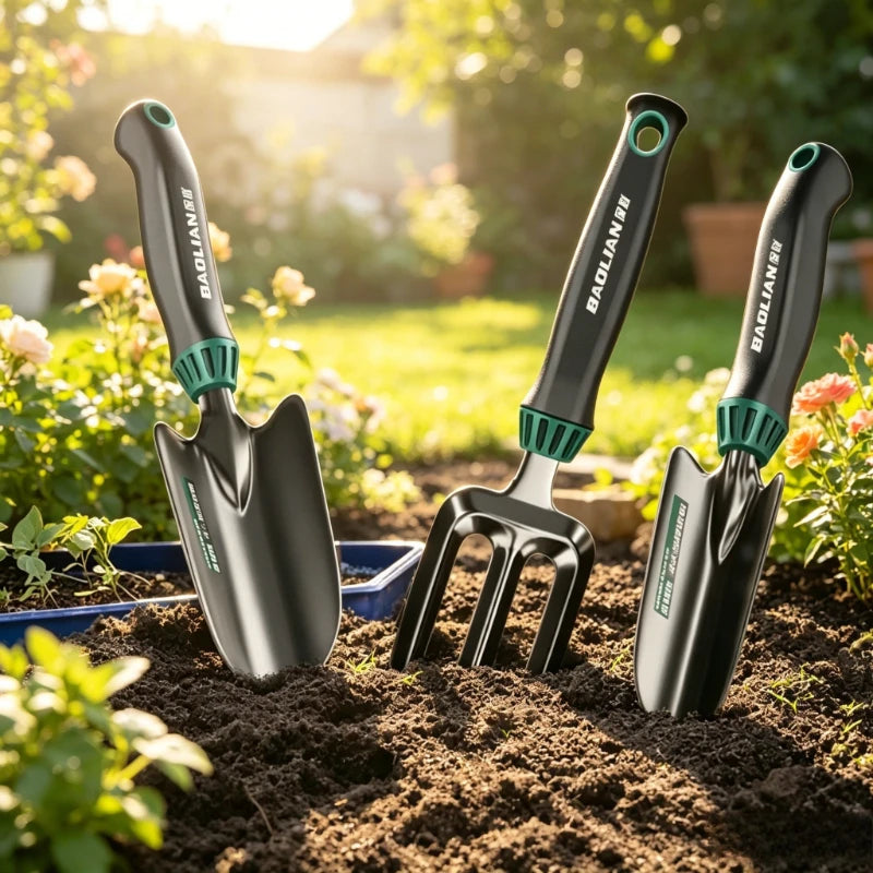 3-Piece Heavy Duty Steel Garden Tool Set