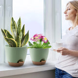 Set Of 5 Self Watering Plastic Plant Pots