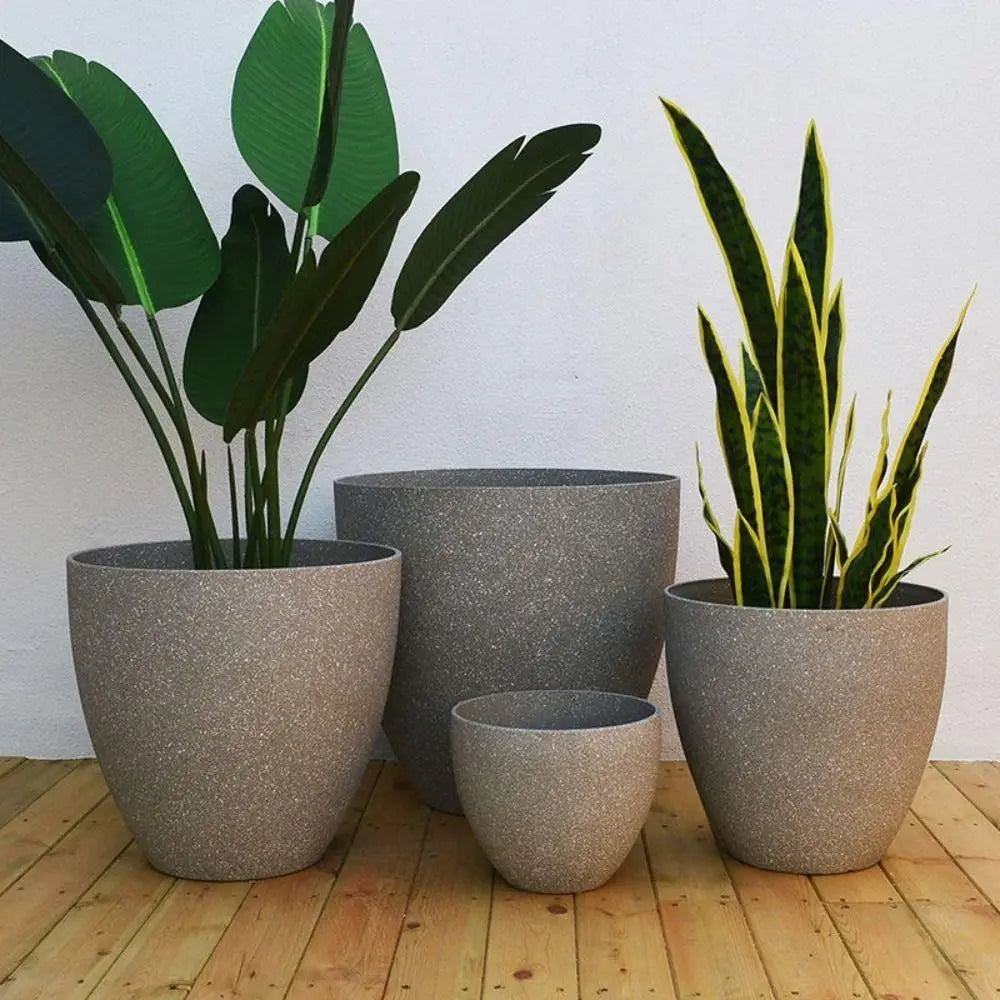 Frosted Stone Bonsai Flowerpot Large Capacity Plant Pot