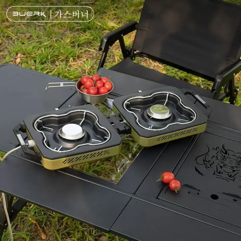 Double Burner Portable Folding Camping Gas Stove