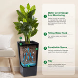 2PCS Tall Black Taper Planters Self Watering Flower Pots