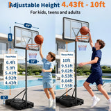 44-Inch Portable Adjustable Basketball Hoop Outdoor System