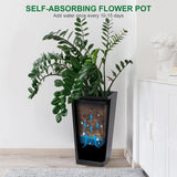 2PCS Tall Black Taper Planters Self Watering Flower Pots
