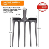 Four Tooth Soil Tilling Fork Heavy Duty Garden Tool