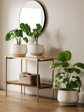 Set Of 2 Ceramic Plant Pots With Saucers