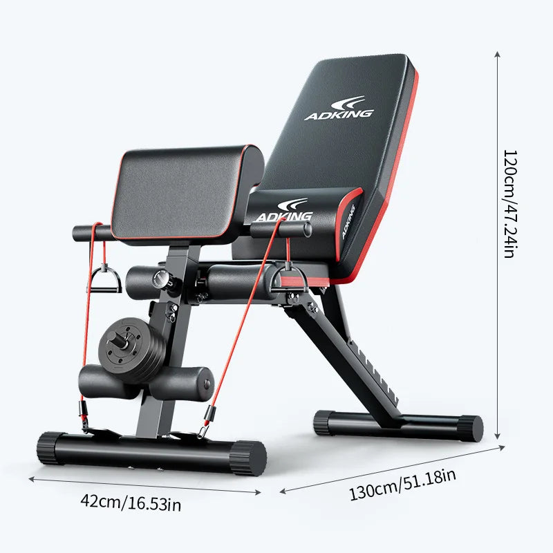 Foldable Adjustable Fitness Dumbbell Roman Chair Bench