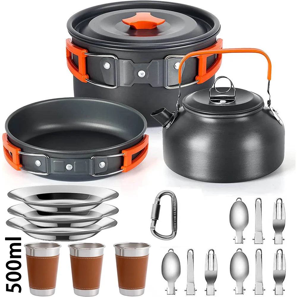 Camping Cooking Set Non-Stick Outdoor Cookware Kit